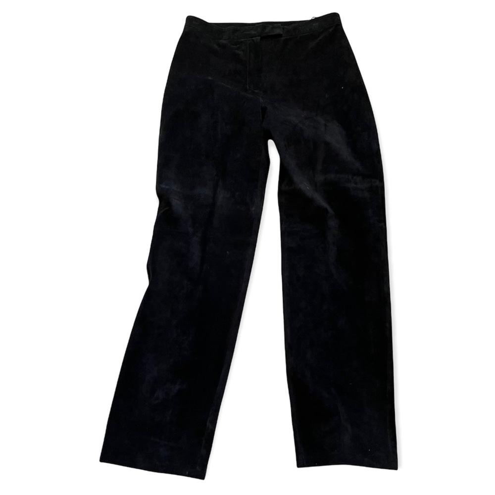 Brandon Thomas Black Vintage Suede Pants 10